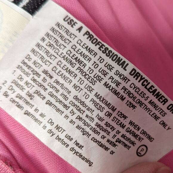 Vintage Zum Zum Pink Off The Shoulder Mini Ruched Silver Glitter Sweetheart Neck - Picture 10 of 12